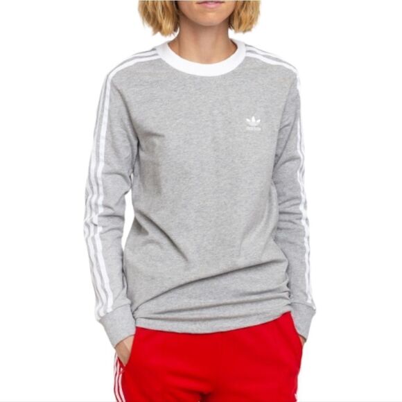 NWT ADIDAS Originals 3 Stripes Long Sleeve Top L - Picture 1 of 10